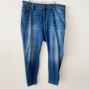 Madewell Curvy High Rise Skinny Medium Wash Distressed Women's Denim Jeans 35P